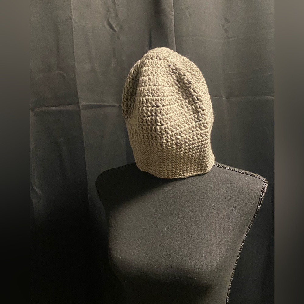 Handmade Knitted Hat. Gray.